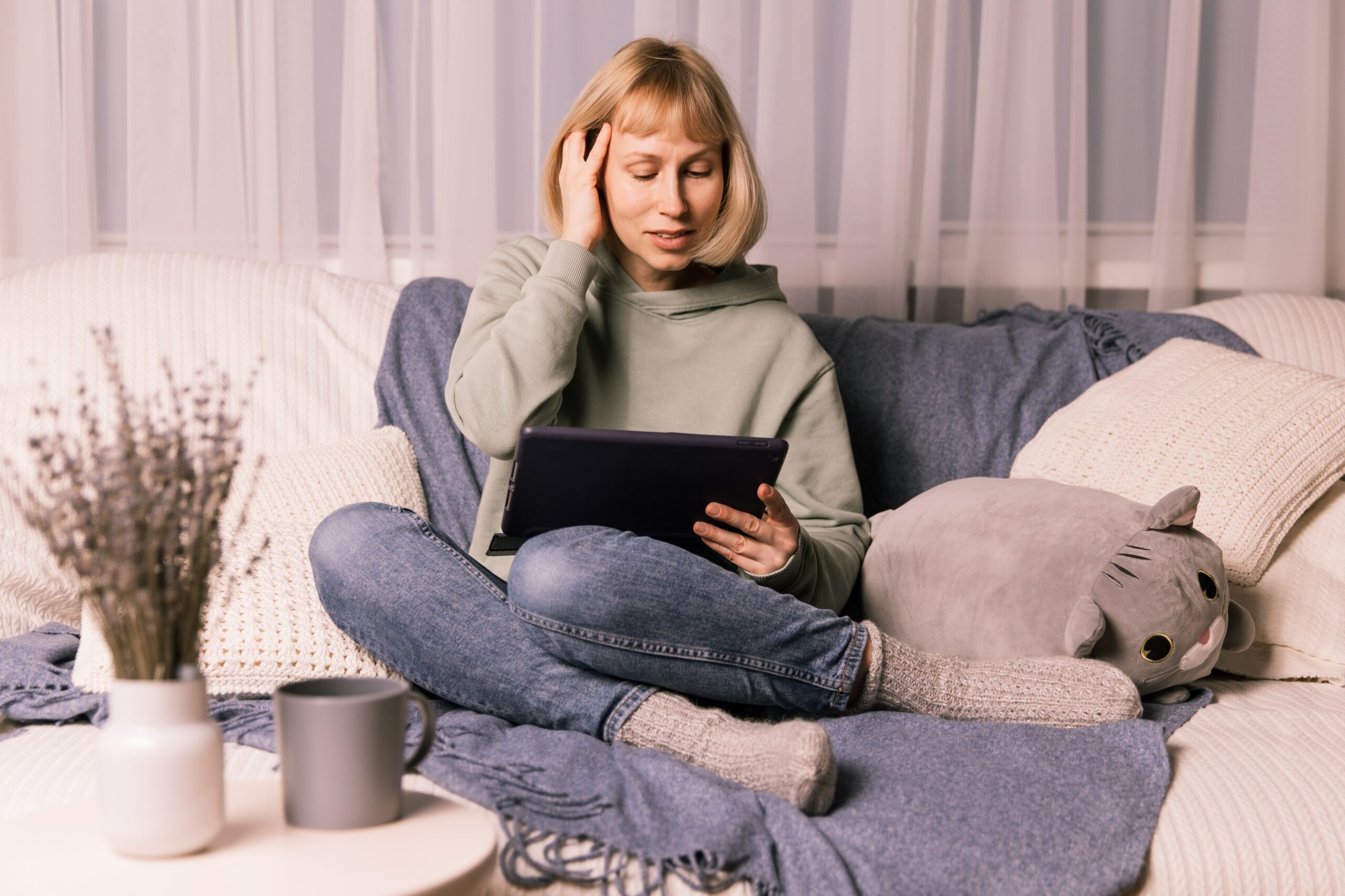 Woman using a tablet